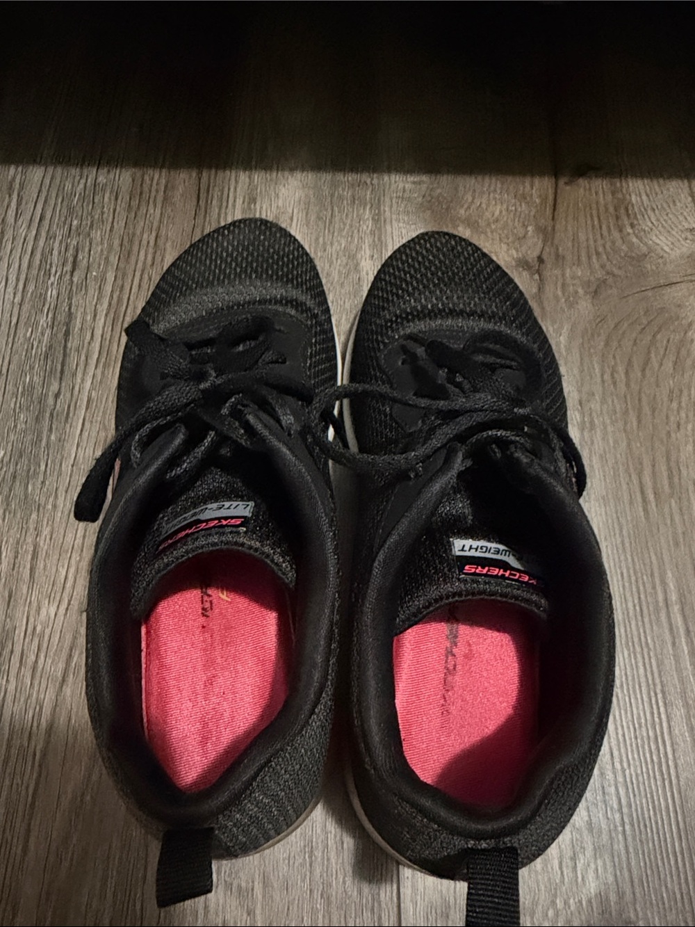 Skechers Black Athletic Sneakers with Pink Insoles